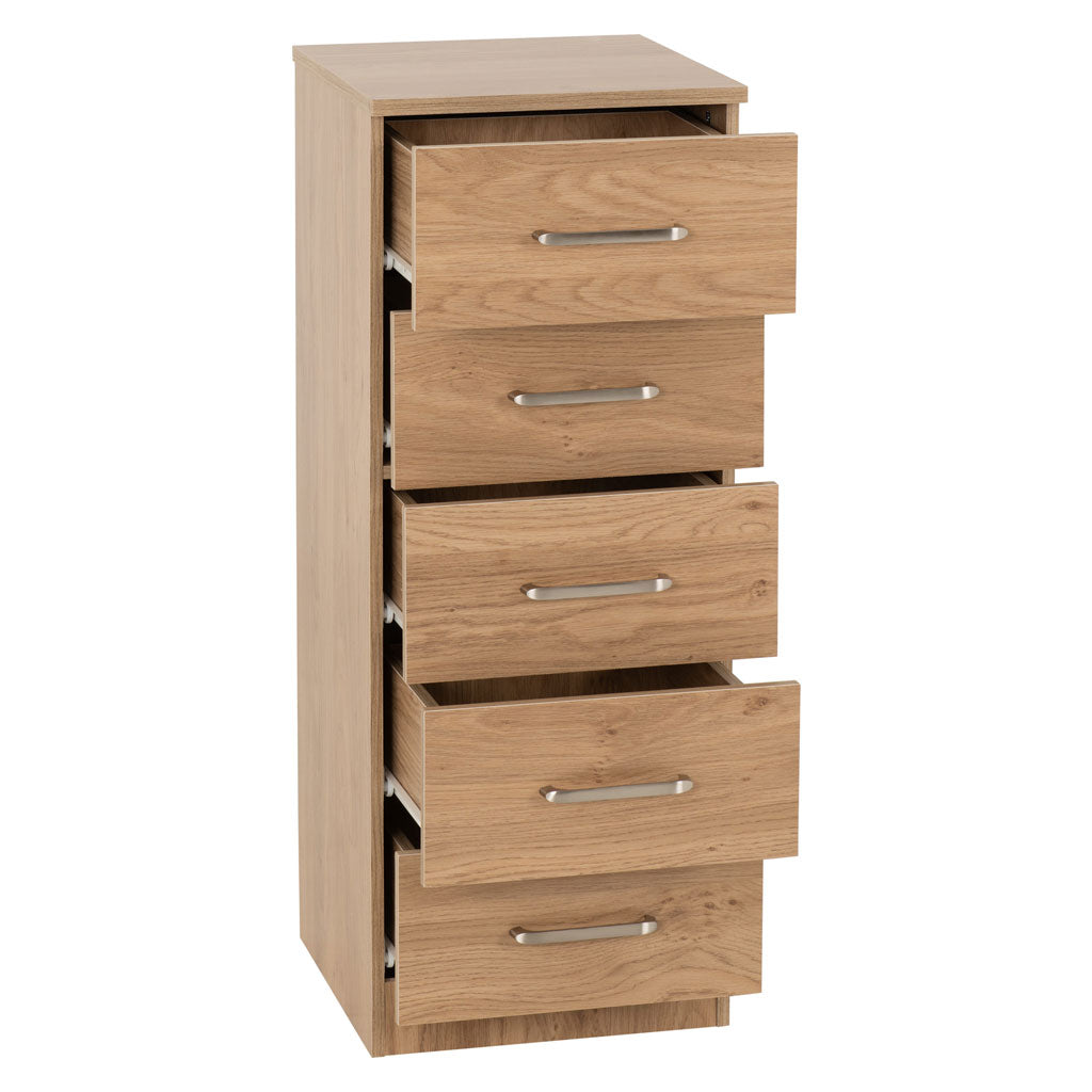 Wooden Chest Of 5 Drawers Narrow - Dakota