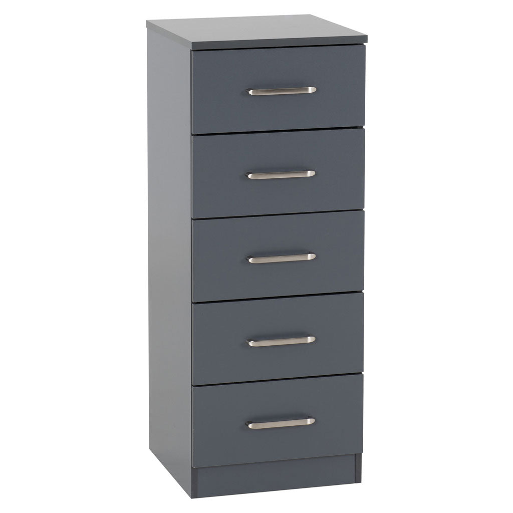 Wooden Chest Of 5 Drawers Narrow - Dakota