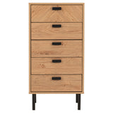 Wooden Chest Of 5 Drawers Narrow - Leon