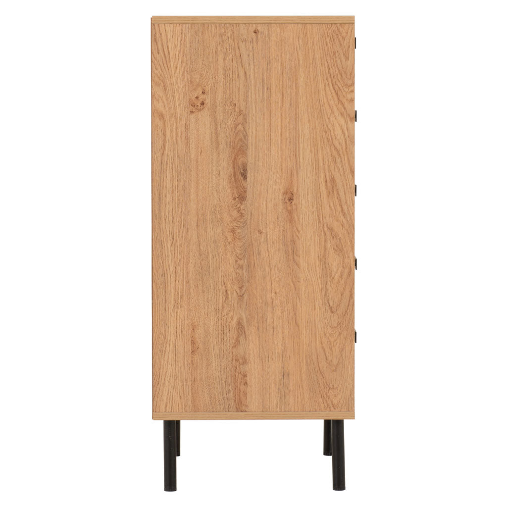 Wooden Chest Of 5 Drawers Narrow - Leon