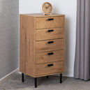 Wooden Chest Of 5 Drawers Narrow - Leon