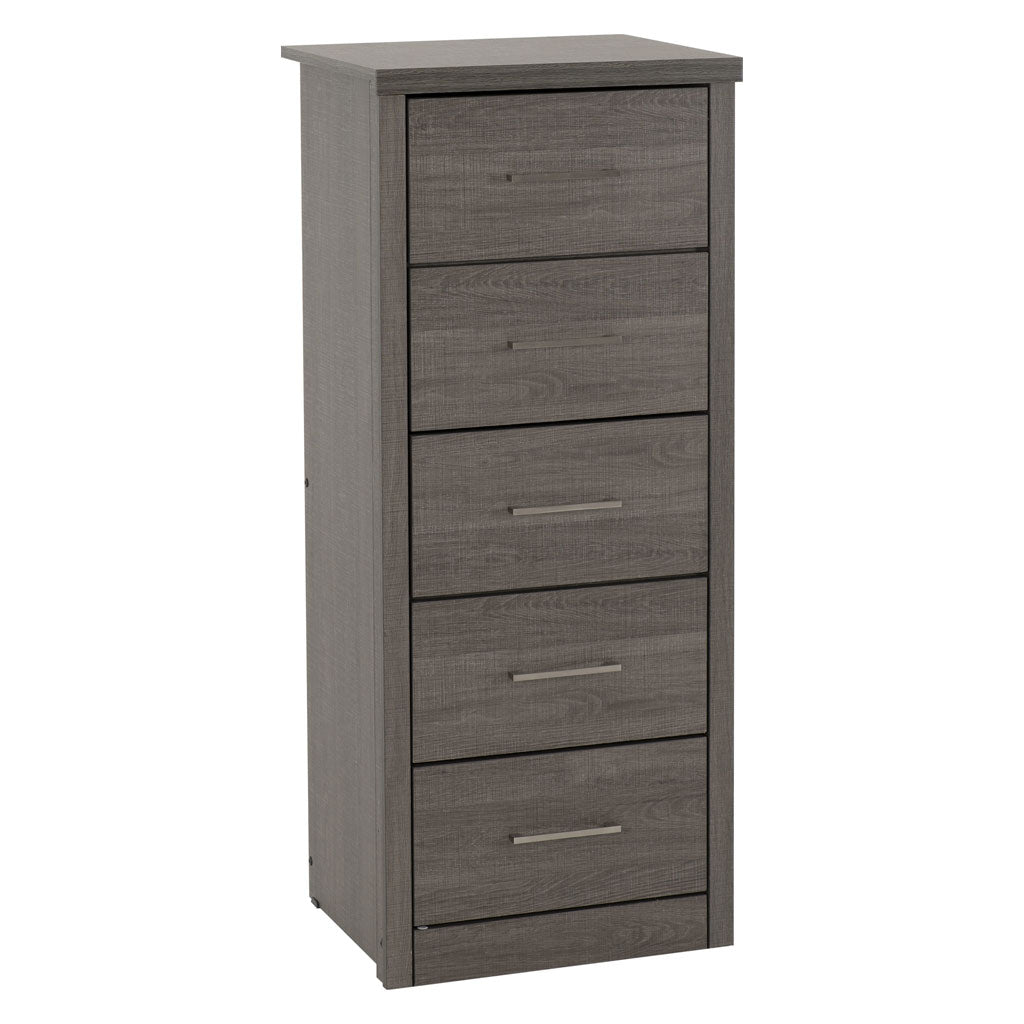 Wooden Chest Of 5 Drawers Narrow - Lisbon
