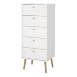 Wooden Chest Of 5 Drawers Tall - Cumbria