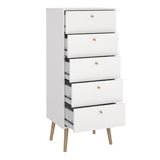 Wooden Chest Of 5 Drawers Tall - Cumbria