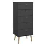 Wooden Chest Of 5 Drawers Tall - Cumbria