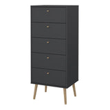 Wooden Chest Of 5 Drawers Tall - Cumbria