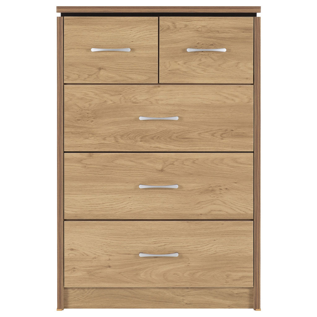 Wooden Chest Of 5 Drawers Wide - Charles