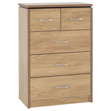 Wooden Chest Of 5 Drawers Wide - Charles