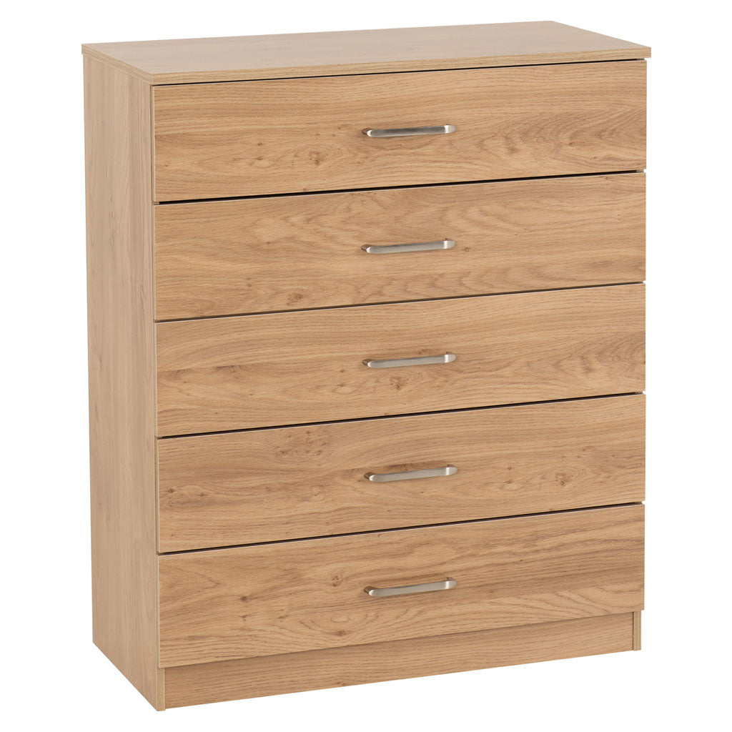 Wooden Chest Of 5 Drawers Wide - Dakota