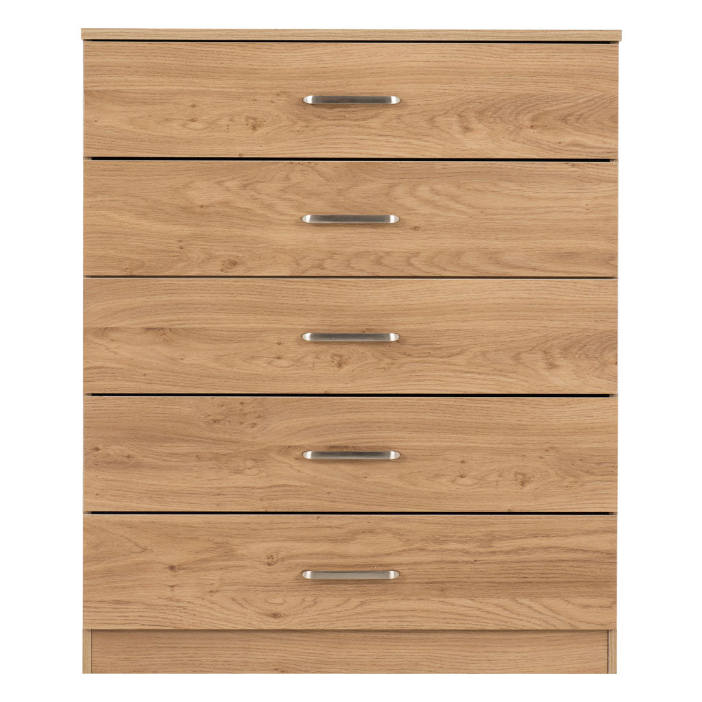 Wooden Chest Of 5 Drawers Wide - Dakota