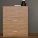Wooden Chest Of 5 Drawers Wide - Dakota