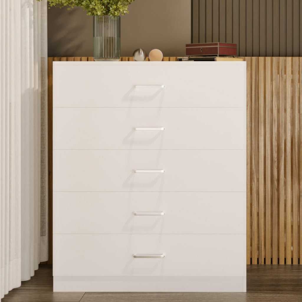 Wooden Chest Of 5 Drawers Wide - Dakota