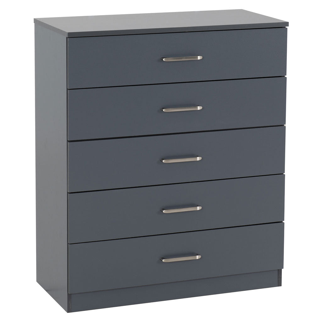 Wooden Chest Of 5 Drawers Wide - Dakota