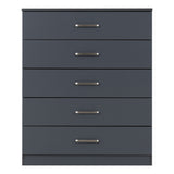 Wooden Chest Of 5 Drawers Wide - Dakota