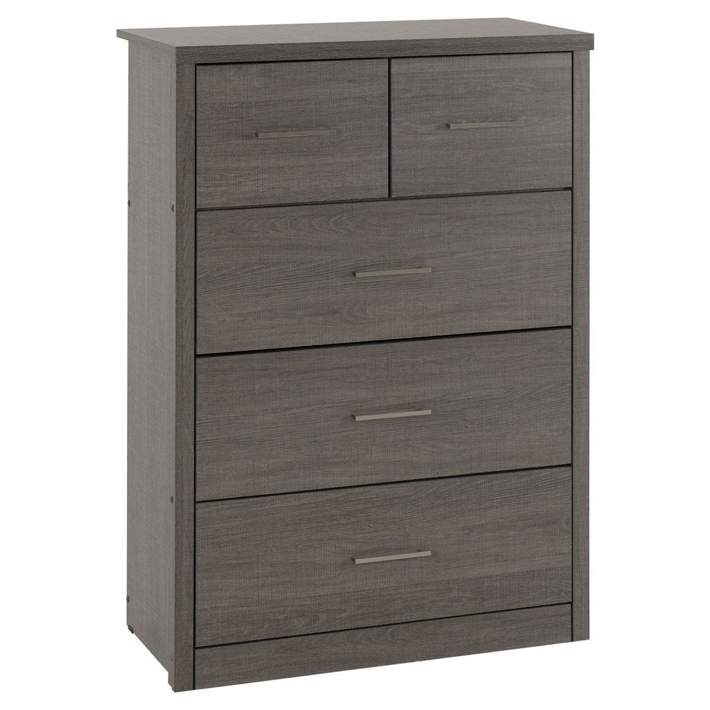 Wooden Chest Of 5 Drawers Wide - Lisbon