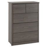 Wooden Chest Of 5 Drawers Wide - Lisbon