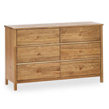 Wooden Chest Of 6 Drawers Wide - Coxmoor