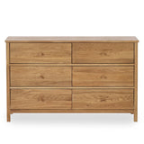 Wooden Chest Of 6 Drawers Wide - Coxmoor