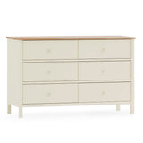 Wooden Chest Of 6 Drawers Wide - Coxmoor