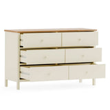 Wooden Chest Of 6 Drawers Wide - Coxmoor