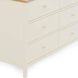Wooden Chest Of 6 Drawers Wide - Coxmoor