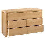 Wooden Chest Of 6 Drawers Wide - Curve