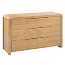 Wooden Chest Of 6 Drawers Wide - Curve
