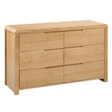 Wooden Chest Of 6 Drawers Wide - Curve