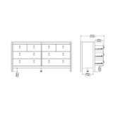 Wooden Chest Of 8 Drawers Double Dresser - Barcelona