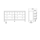Wooden Chest Of 8 Drawers Double Dresser - Barcelona
