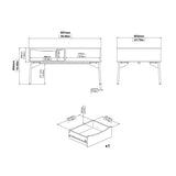 Wooden Coffee Table With 1 Drawer - Fur