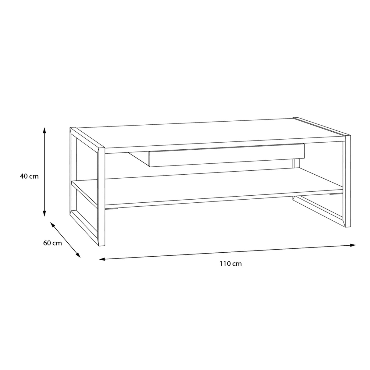 Wooden Coffee Table With 1 Drawer Rectangular - High Rock