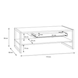 Wooden Coffee Table With 1 Drawer Rectangular - High Rock