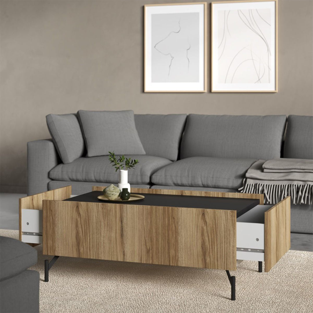 Wooden Coffee Table With 2 Drawers - Kendall