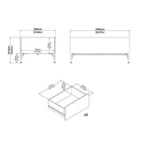 Wooden Coffee Table With 2 Drawers - Kendall