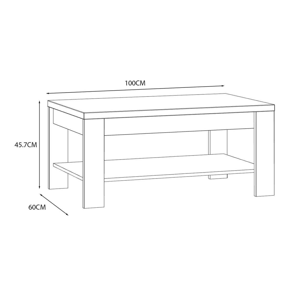 Wooden Coffee Table Rectangular  - Bohol