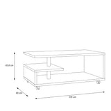Wooden Coffee Table Rectangular With Lockable Wheels - Bailey