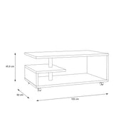 Wooden Coffee Table Rectangular With Lockable Wheels - Bailey