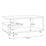 Wooden Coffee Table Rectangular With Lockable Wheels - Bailey