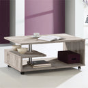 Wooden Coffee Table Rectangular With Lockable Wheels - Bailey