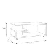 Wooden Coffee Table Rectangular With Lockable Wheels - Bailey