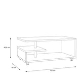 Wooden Coffee Table Rectangular With Lockable Wheels - Bailey