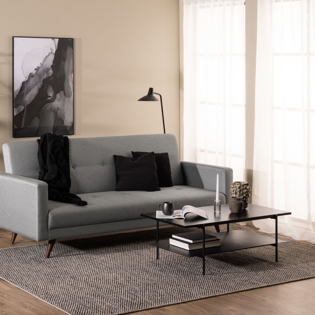 Wooden Coffee Table Rectangular With Undershelf - Angus
