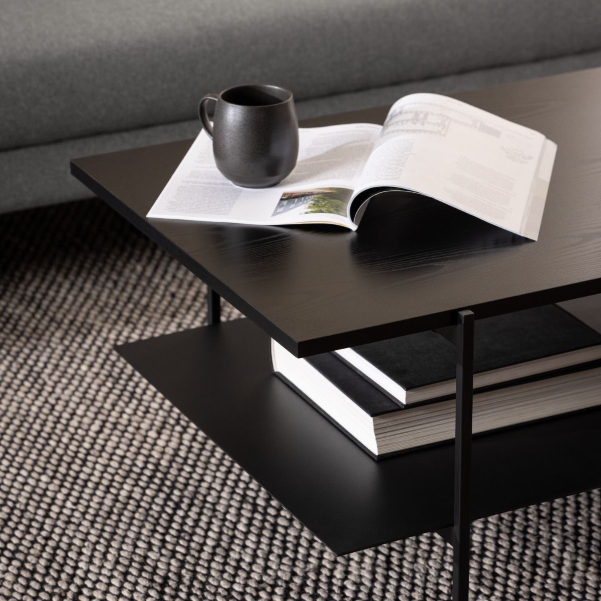 Wooden Coffee Table Rectangular With Undershelf - Angus