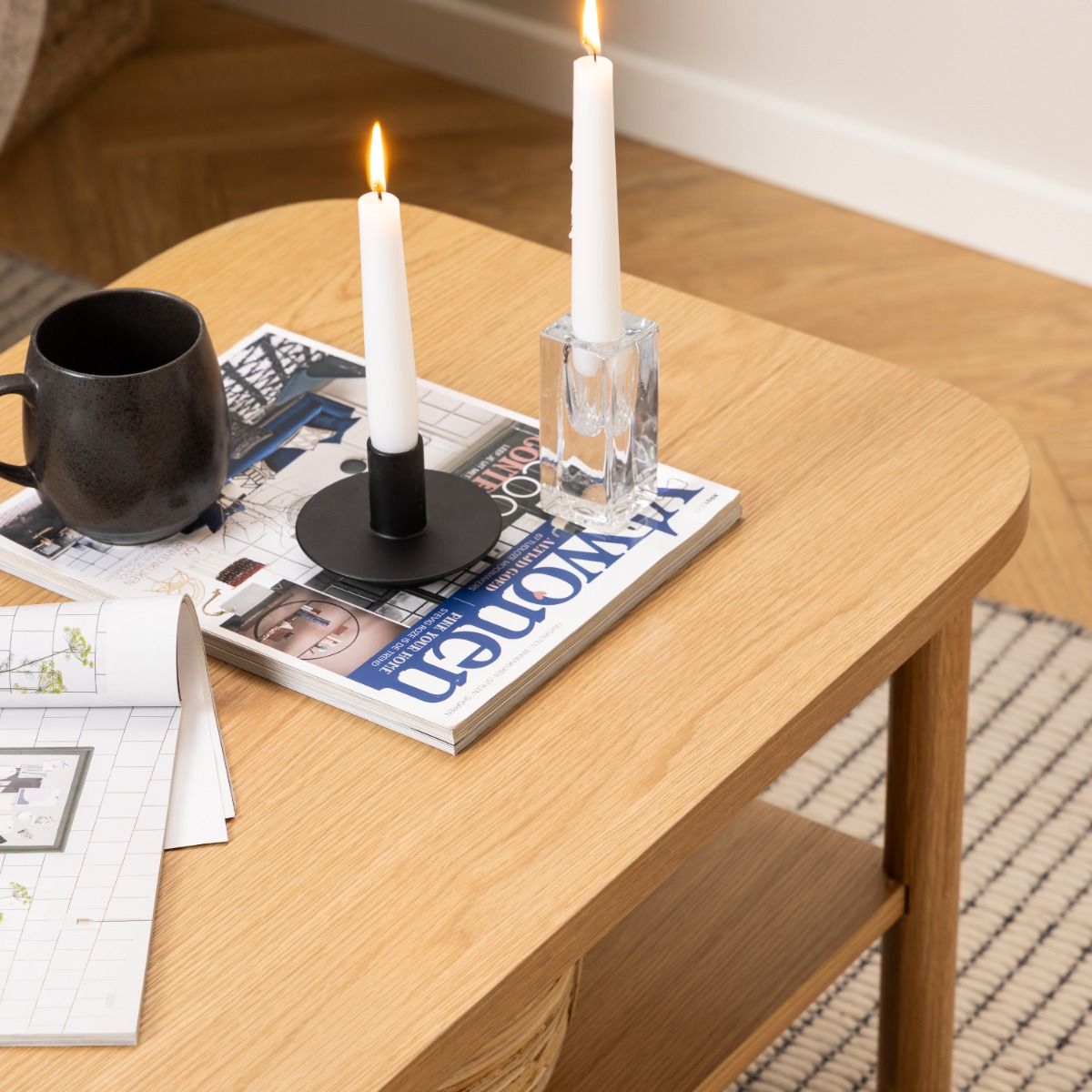 Wooden Coffee Table Rectangular With Undershelf - Banbury