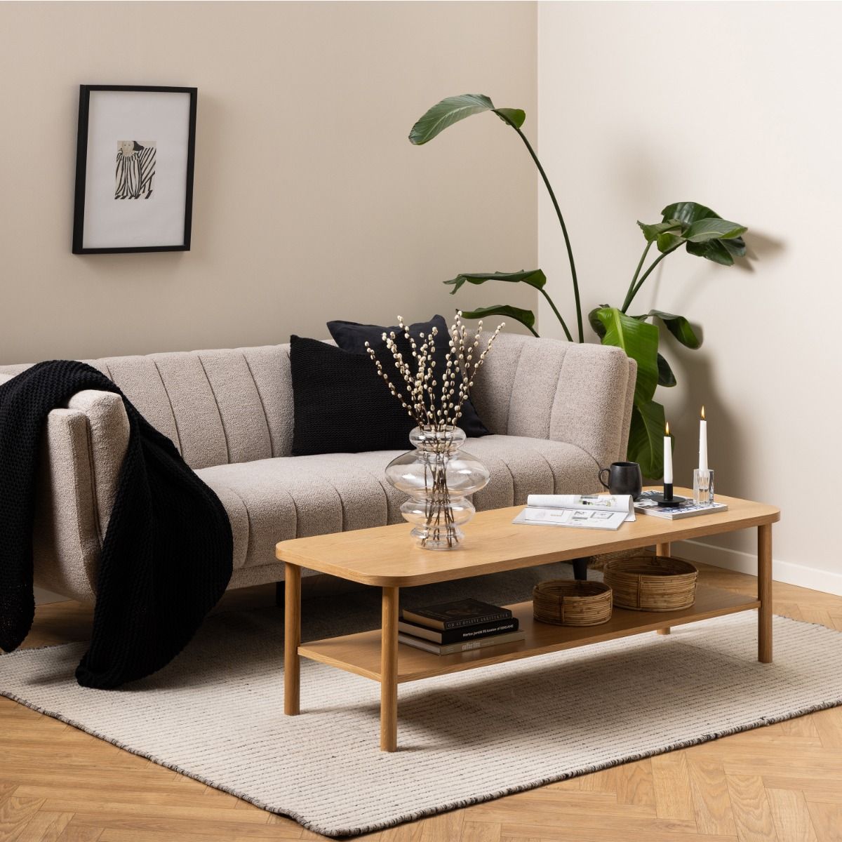 Wooden Coffee Table Rectangular With Undershelf - Banbury
