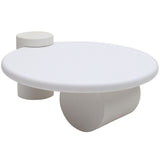 Wooden Coffee Table Round Abstract Design - Geo