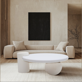 Wooden Coffee Table Round Abstract Design - Geo