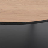 Wooden Coffee Table Round With Under Shelf - Goldington