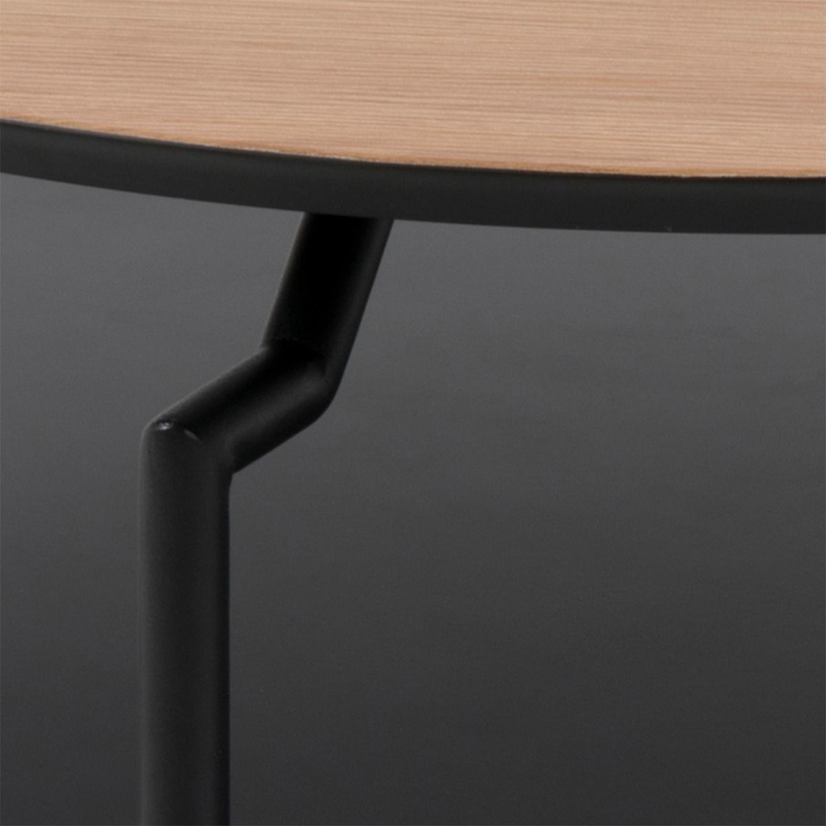 Wooden Coffee Table Round With Under Shelf - Goldington